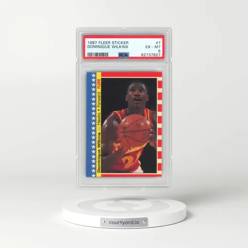 1987 Fleer Sticker #7 Dominique Wilkins (PSA 6 EX-MT)